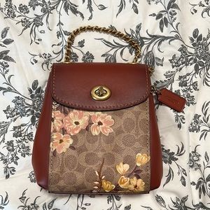 Coach mini monogram flower backpack